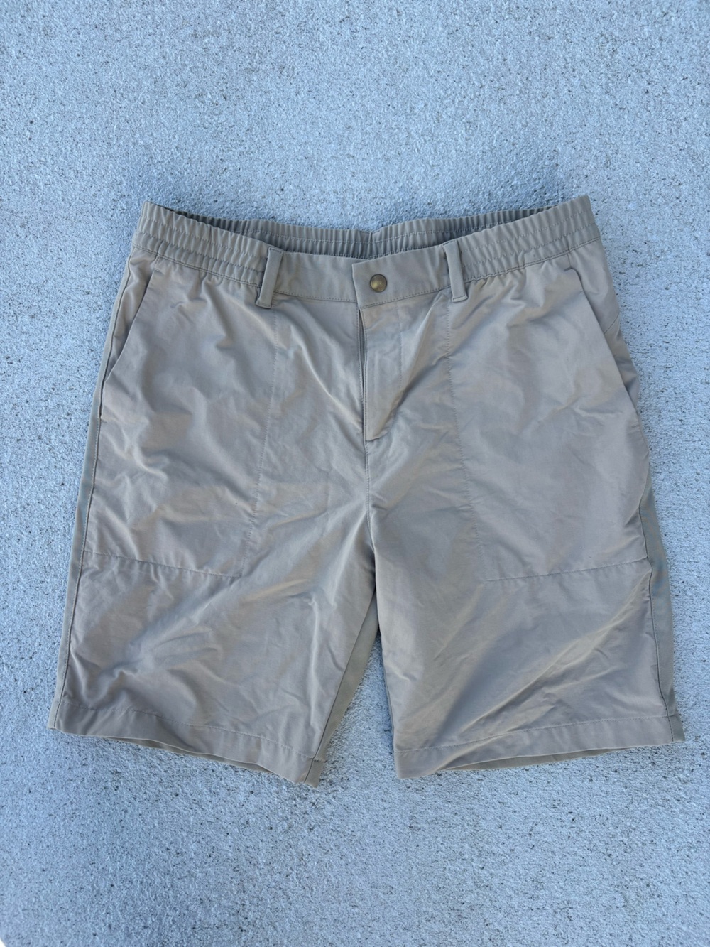 adidas Men's Tan Elastic-Waist Chino Shorts